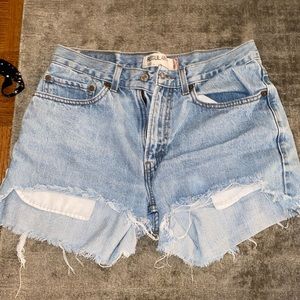 High waisted levi jean shorts